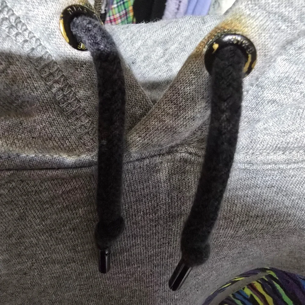Nike Men's Gray Rainbow Zebra Spell Out Swoosh Hoodie‎ Sweatshirt XXL 90s